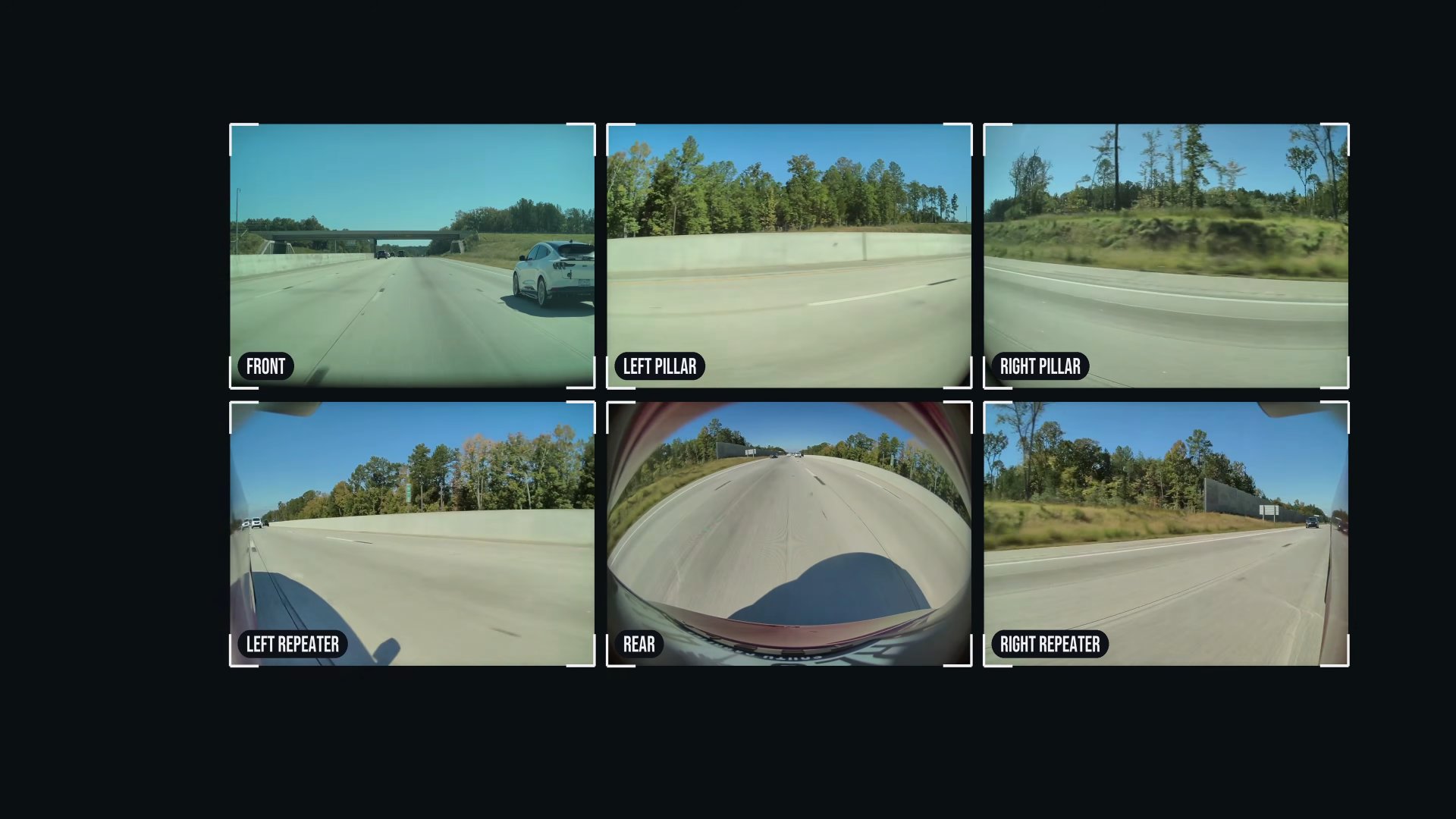 The Camera Preview screen showing the outside cameras